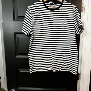 Classic Black and White Striped Men's Shirt